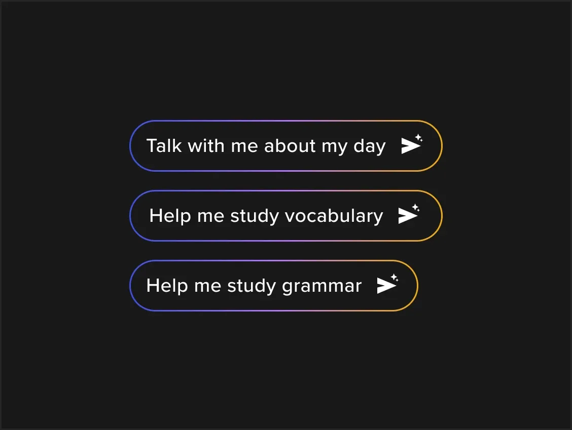 Astra AI guiding an English practice session step by step